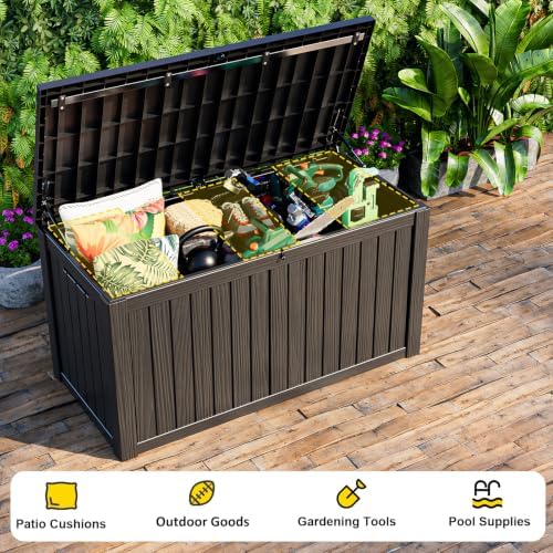 DRATO 180 Gallon Deck Boxes Outdoor Waterproof, Lockable Outdoor Storage Box ...