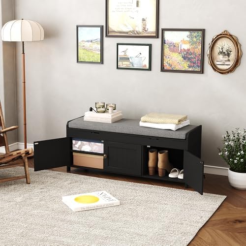 HOMEFORT 41.3" Shoe Bench with Lift Top Storage, Entryway Bench with Cus...