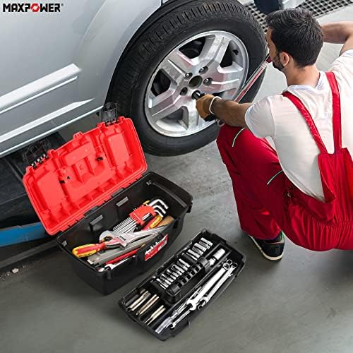 MAXPOWER 3-Piece Tool Box Set 13" 15" 17" Portable Tool Storag...