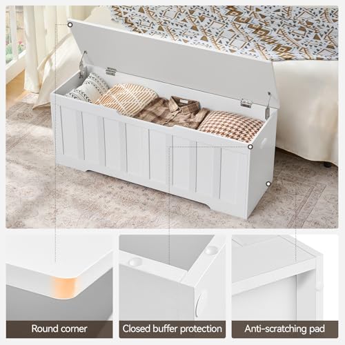 VANKILEY 47.2" Storage Chest Extra Large, Storage Bench.(White)