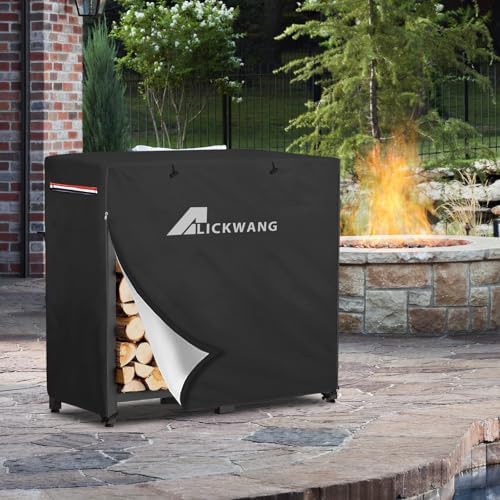 Outdoor Waterproof 34 Inch Small Firewood Rack Cover with Zipper