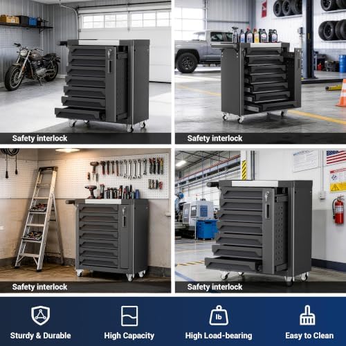 7 Drawer Rolling Tool Chest, Side Drawer