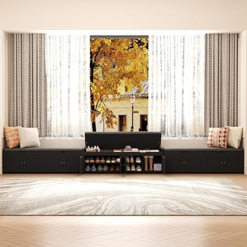 HOMEFORT 54.4" Shoe Bench with Lift Top Storage, Entryway Bench with Cus...
