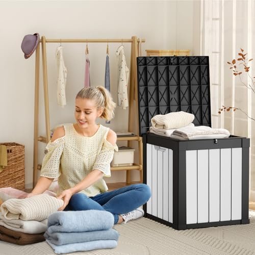 ROJIK Outdoor Storage Housing Deck Box - Waterproof Patio Furniture, Garden T...