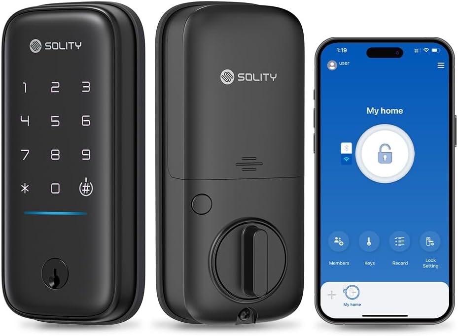 GT5K Smart Lock – Keyless Entry Door Lock with App, Keypad, and Mechanical Ke...