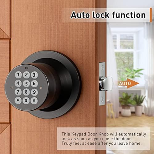 Digital Door Lock with Keypad - Electronic Door Knob for Keyless Entry - Oil ...