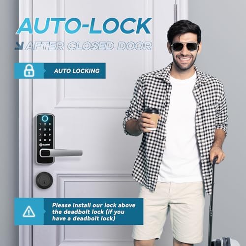 Smart Door Lock, OLUMAT Keyless Entry Door Lock Fingerprint Door Lock with Ke...
