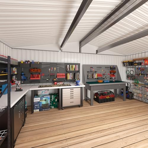 PABIMIA14X12 FT Outdoor Metal Storage Shed, Waterproof Storage Shed with Lock...
