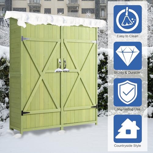 VINGLI Upgraded Outdoor Wooden Storage Shed, Extra Large Garden Shed Outside ...