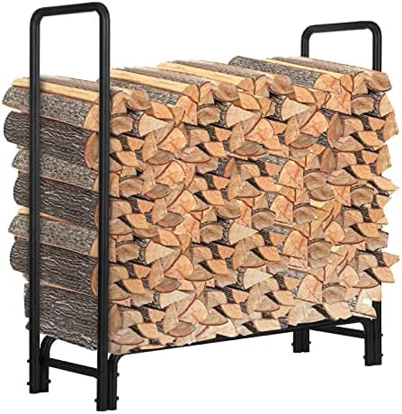 AKSG 4ft Firewood Rack Outdoor Heavy Duty Firewood Storage Rack Easy Assemble...