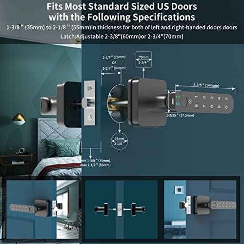 Foxgard Smart Fingerprint Door Lock,Biometric Door Lock, Electronic Door Knob...