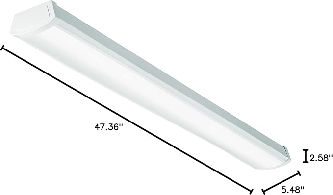 Lithonia Lighting 4 Foot LED Light Fixture, Low-Profile LED Wraparound Flush