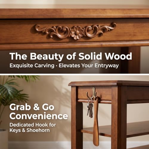 Shoe Rack Bench with Storage 3 Tier Solid Wood Entryway Shoe Rack 31.5"