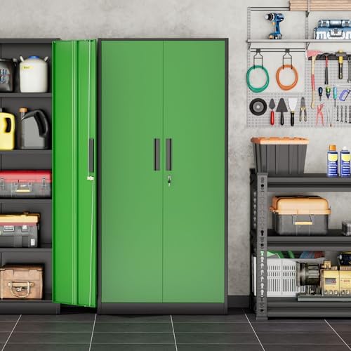 INTERGREAT Storage Cabinet with Doors and Shelves, Metal Garage Storage Cabin...