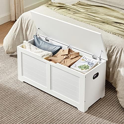 VASAGLE Storage Chest, 39.4 Inches Width Bench with 2 Safety Hinges