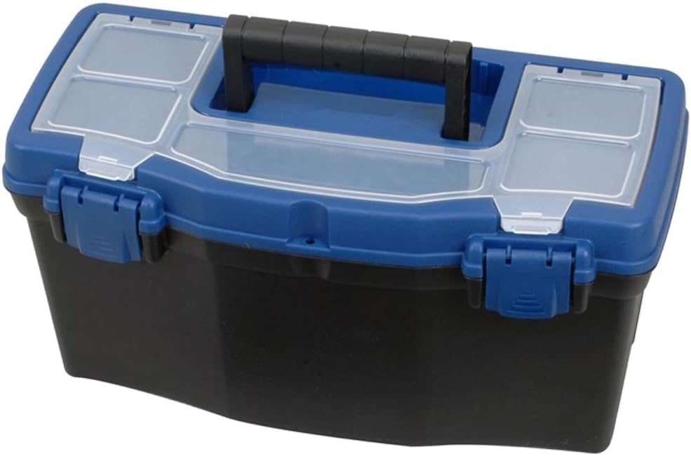 Edward Tools Plastic Tool Box with Handle - 16” Heavy Duty Organizer Box with...