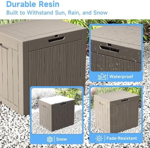 EasyUp 33 Gallon Indoor Outdoor Storage Box Waterproof Deck Box