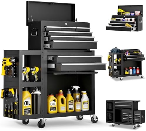 Metal Tool Chest, 8 Drawer Rolling Tool Chest with Wheels
