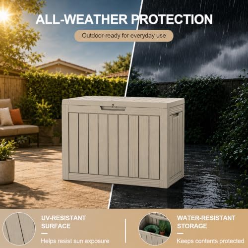 Resin Deck Box Waterproof Outdoor indoor Storage Box 50 Gallon