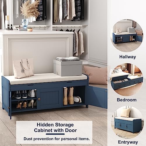 HOMEFORT 41.3" Shoe Bench with Lift Top Storage, Entryway Bench with Cus...