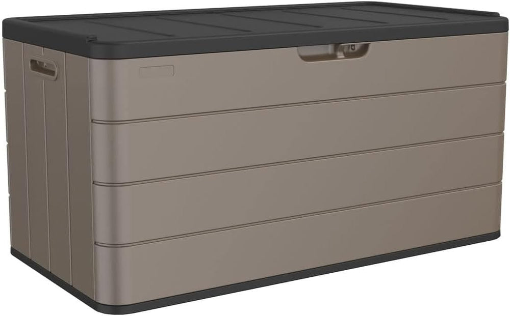 Outdoor Storage Box Waterproof, 100 Gallon Plus Lockable Resin Deck Box Large...