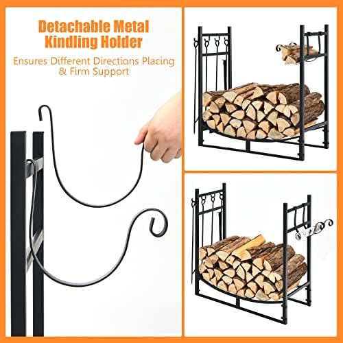DORTALA 30" Firewood Rack for Outdoor/Indoor, Easy Set-up Fire Wood Rack...