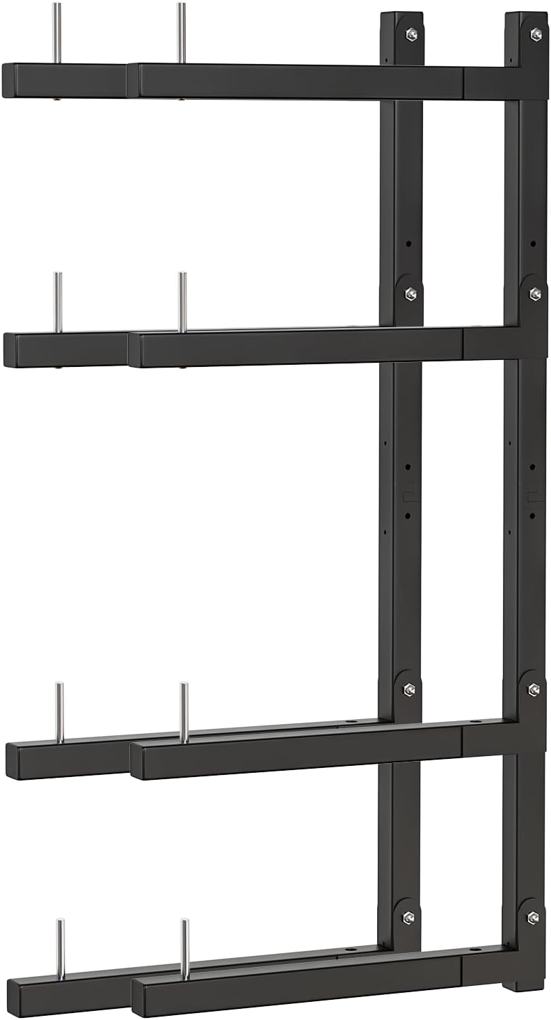 Lumber Storage Rack Wall Mount, Foldable 4-Level Wood Storage Rack