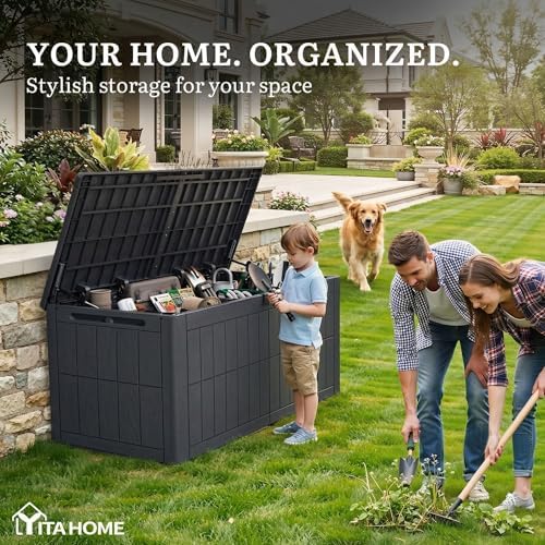 YITAHOME 134 Gallon Large Outdoor Storage Box with Lock