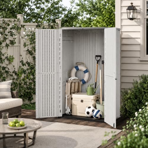 ADDOK 66 Cu.Ft Outdoor Storage Shed,Resin Storage Cabinet with Floor