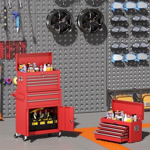 INTERGREAT 8 Rolling Drawers Tool Chest, Assembled Tool Chest with Wheels, De...
