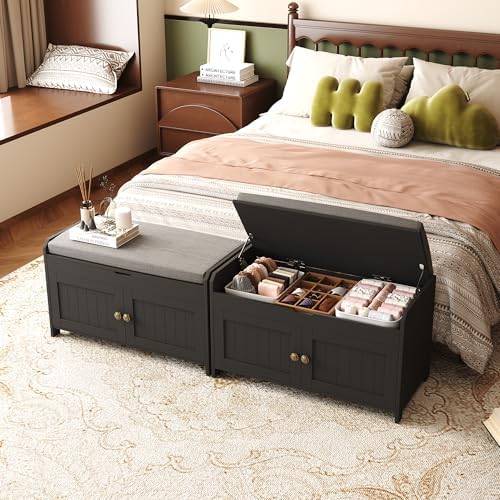 HOMEFORT 30" Shoe Bench with Lift Top Storage, Entryway Bench with Cushi...