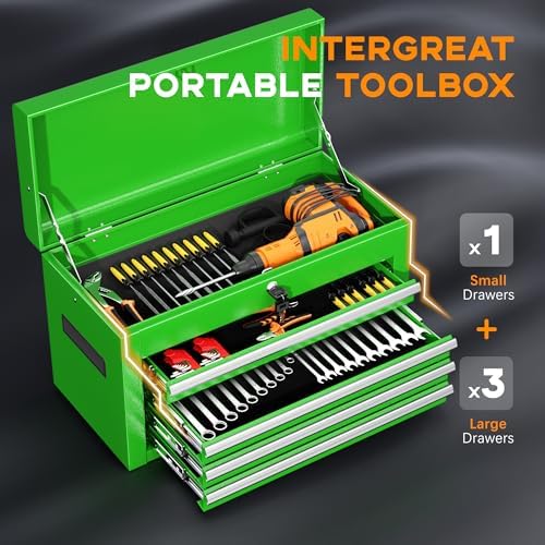 INTERGREAT Tool Chest Cabinet, 5-Drawer Rolling Tool Chest with Detachable To...