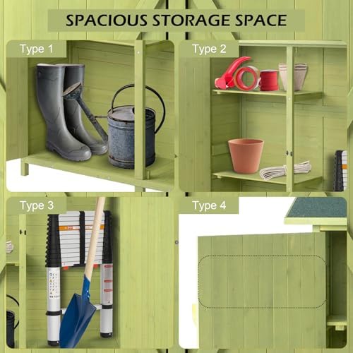 VINGLI Upgraded Outdoor Wooden Storage Shed, Extra Large Garden Shed Outside ...