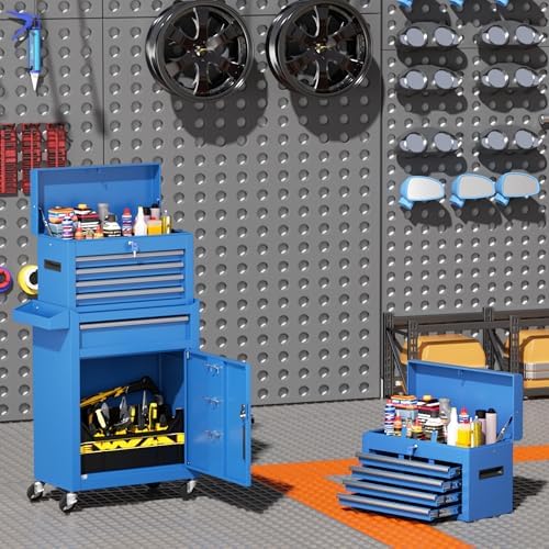 INTERGREAT Rolling Tool Chest, 5-Drawer Tool Box Organizer, Lockable Wheels &...