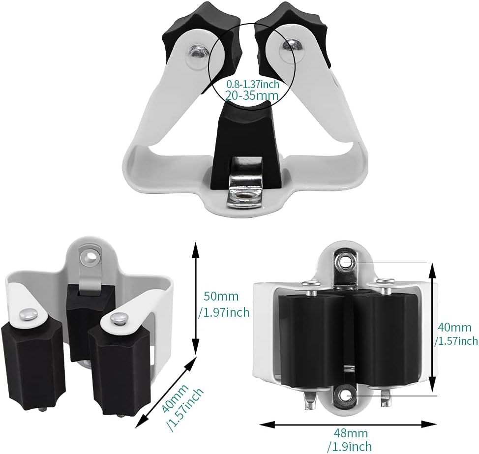 3-H Broom Holder Wall Mount 30 Pack, Stainless Steel Mop Hanger with Screws