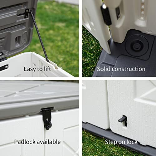 Mrosaa Large Horizontal Storage Sheds,38 cu.ft. Outdoor Storage Box for Garde...