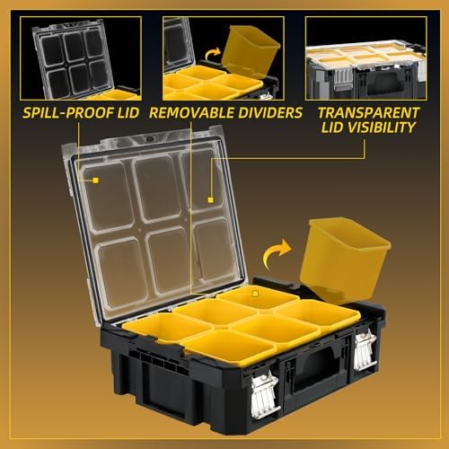 TLGREEN 5-in-1 Stackable Rolling Tool Box with Wheels and Drawers