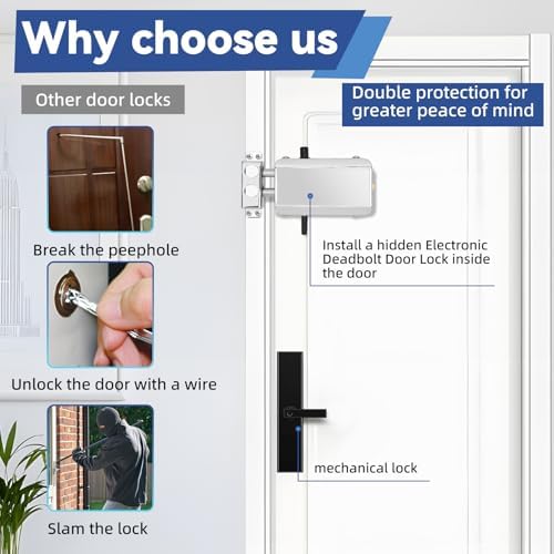 Remote Control Deadbolt Lock with 4 Remotes Contol and App
