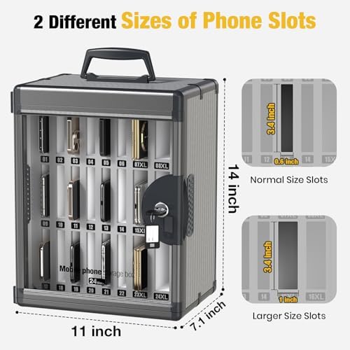 Glosen 24 Slots Cell Phone Storage Locker for Classroom, Portable Phone Locke...