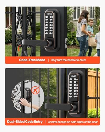 VEVOR Mechanical Keyless Entry Door Lock, 2.0 Code Upgrade, 4-7 Digits Code, ...
