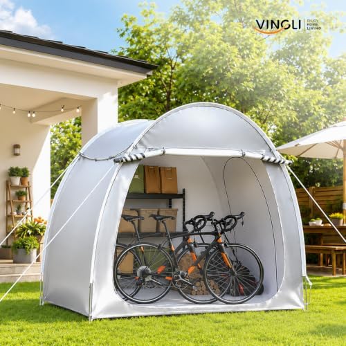 VINGLI Bike Storage Shed Tent for 4-5 Bikes, Outdoor Portable Bicycle Storage...