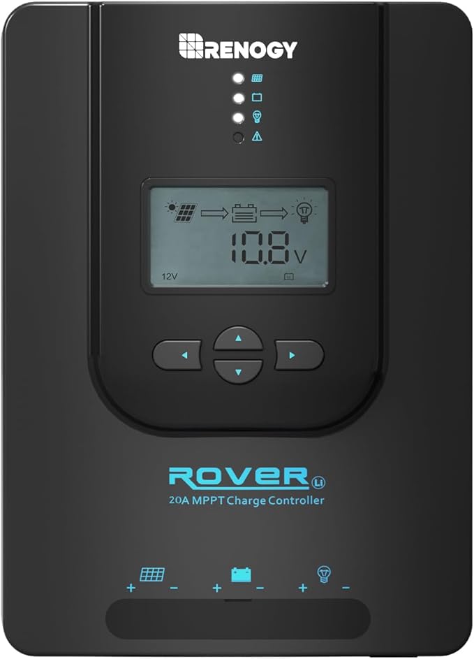Renogy Charge Controller-Rover 20A MPPT 12V/24V Auto-Detect LCD Display | 99.9%