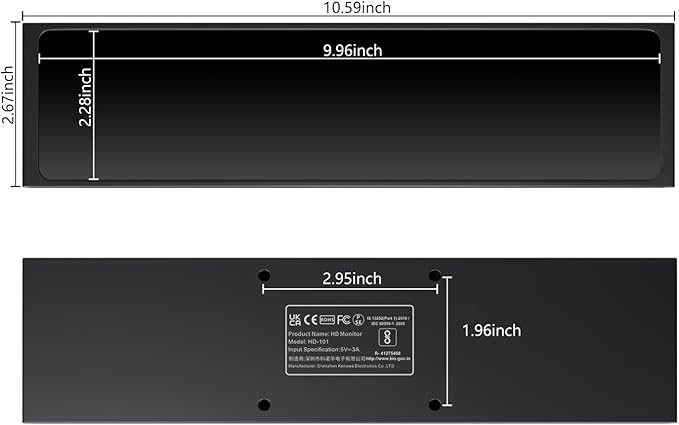 AISHICHEN 11.26" Mini Monitor FHD 1920x440 Small Wide Monitor