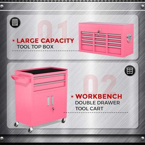 INTERGREAT Tool Chest, Tool Cabinet with 8 Drawers, Detachable Organized Tool...