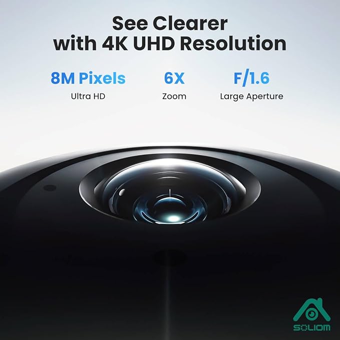 SOLIOM- True 8MP HD Security Cameras Outdoor Wireless, Add-On Camera, Solar