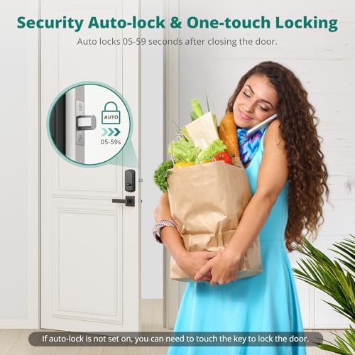 AkaGear DS10 Fingerprint Keypad Door Lock with Handle Set, Bronze