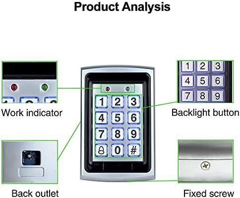 LIBO Waterproof Access Control Keypad Proximity RFID Controller, Suitable for...