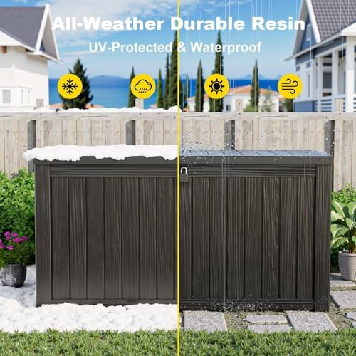 DRATO 180 Gallon Deck Boxes Outdoor Waterproof, Lockable Outdoor Storage Box ...
