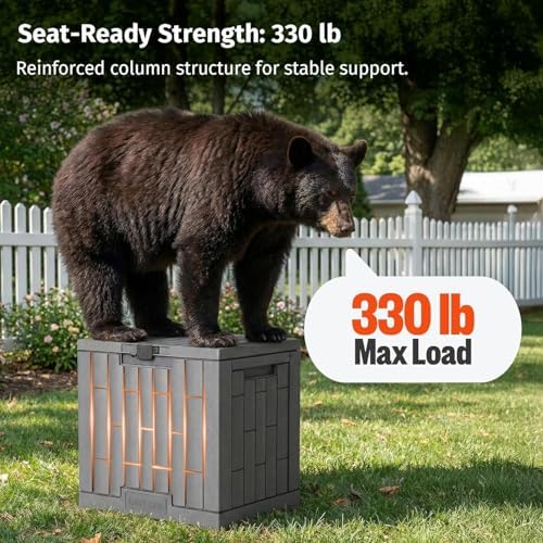 EAST OAK Outdoor Storage Box, 31 Gallon 2 Pack Deck Box Indoor and Outdoor Us...