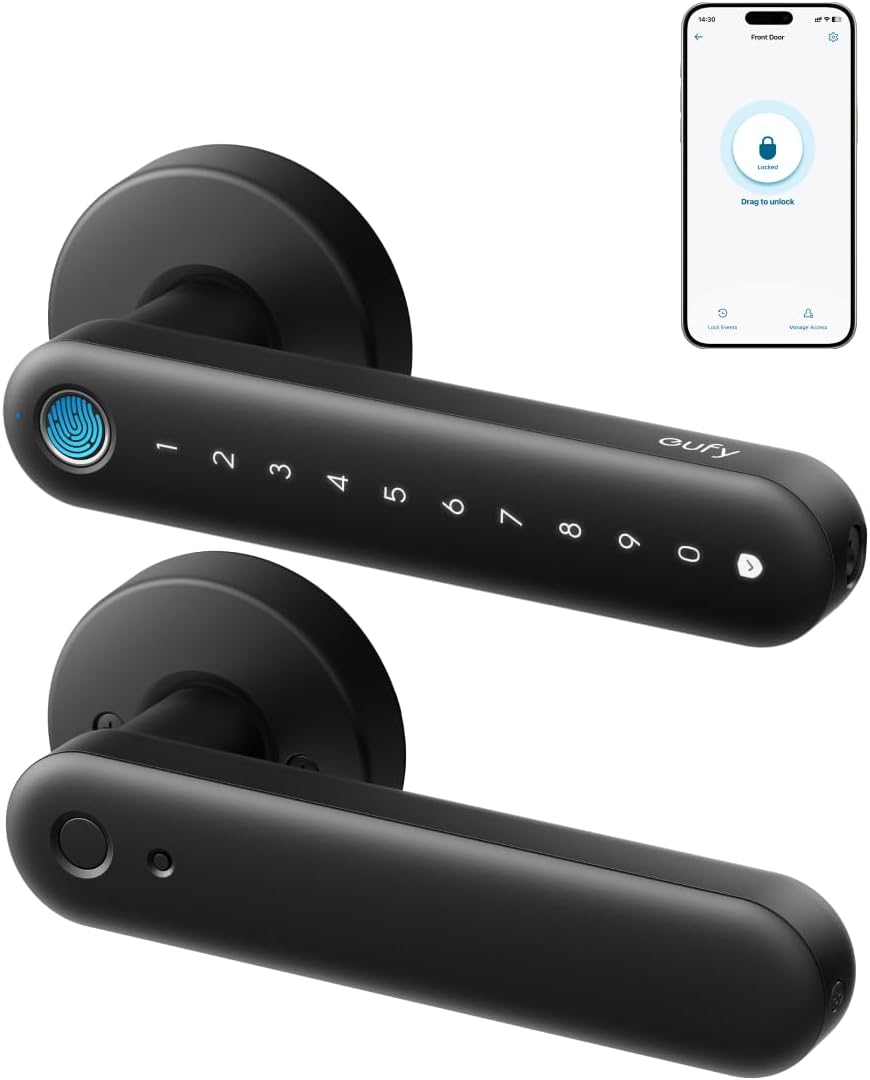 eufy Security Smart Lock FamiLock C32, Fingerprint Keyless Lock with Handle